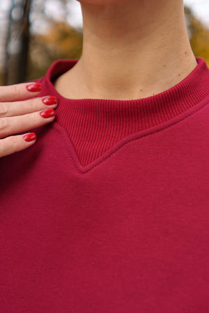 Бордо костюм з Світшотом і брюками палаццо