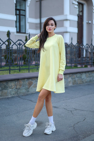 Жовта сукня міні Sofi з довгим рукавом