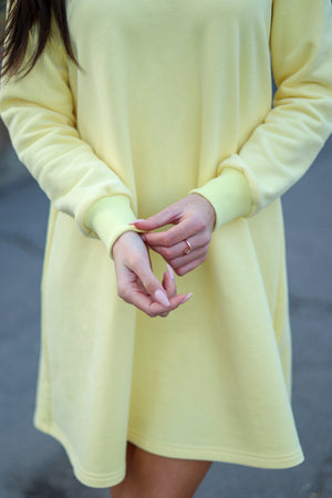 Жовта сукня міні Sofi з довгим рукавом