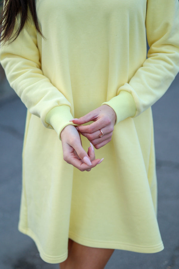 Жовта сукня міні Sofi з довгим рукавом