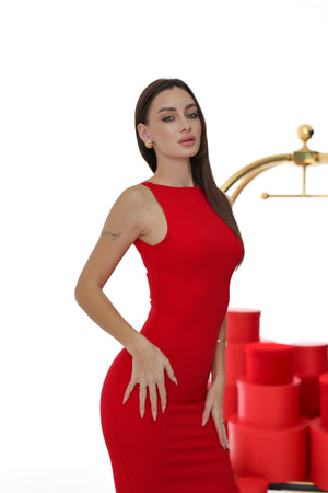 Червона сукня міді Felice FYZE