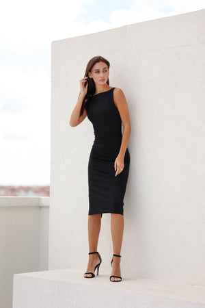 Чорна сукня міді Felice