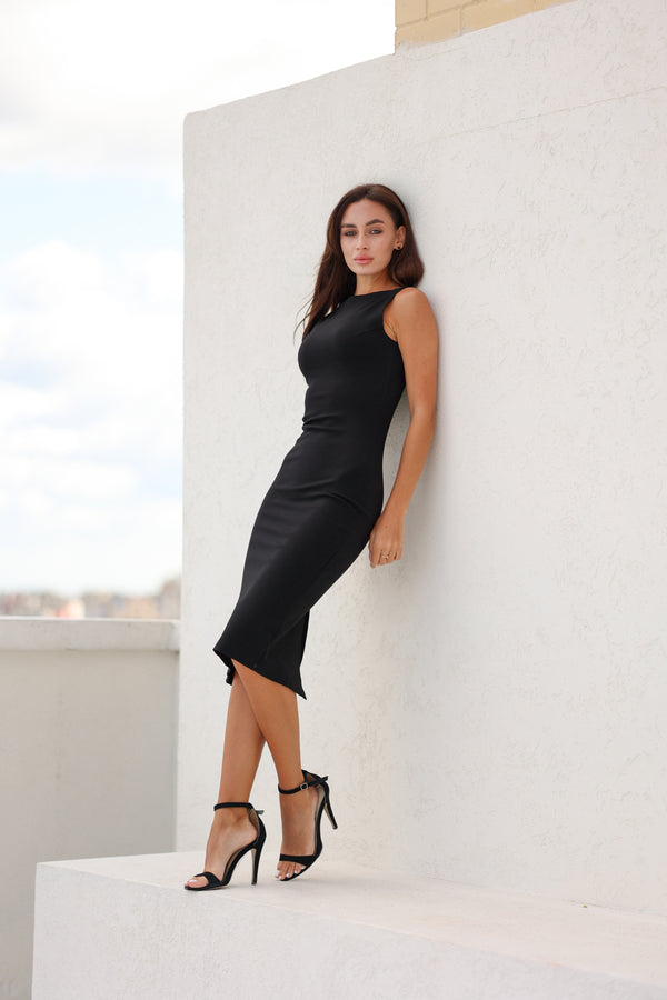 Чорна сукня міді Felice