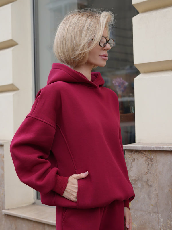 Костюм Cosmi з худі і джогерами Бордо (з утепленням)