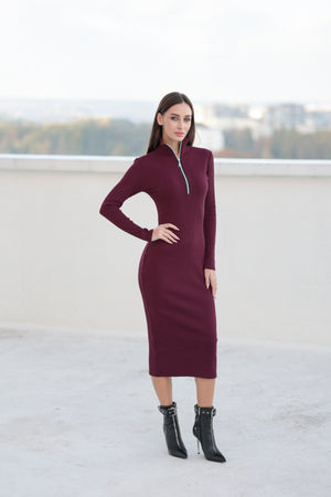 Сукня Siena Бордо з довгим рукавом