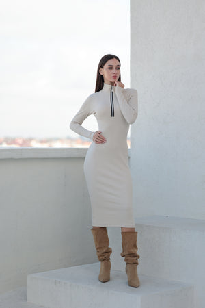 Сукня Siena Беж з довгим рукавом