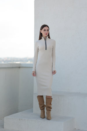 Сукня Siena Беж з довгим рукавом