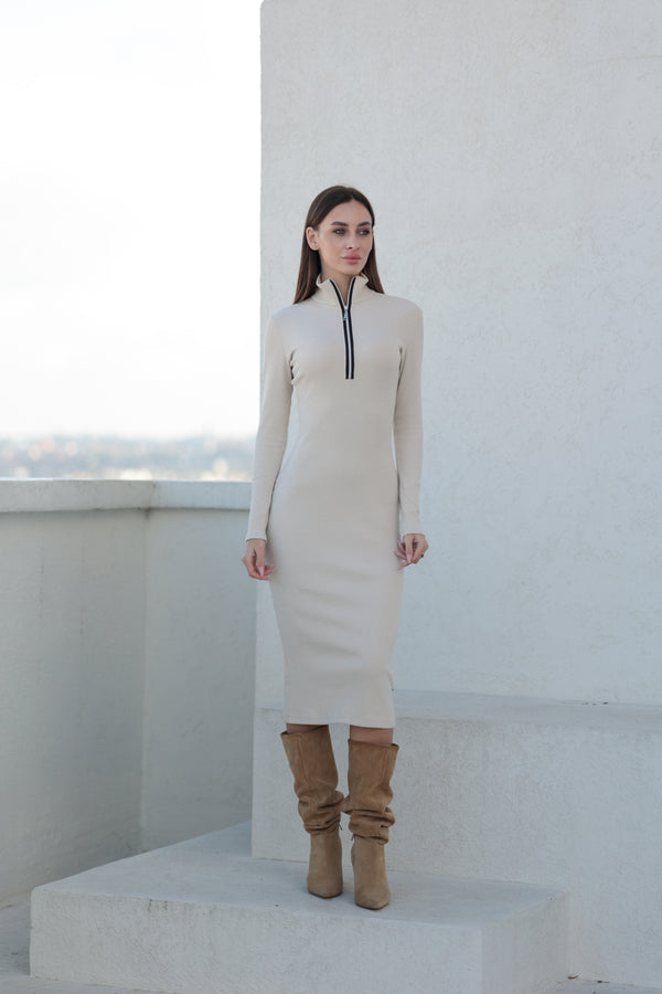 Сукня Siena Беж з довгим рукавом
