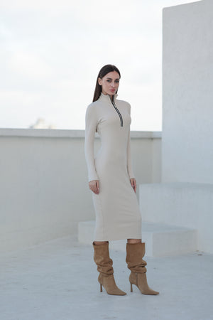 Сукня Siena Беж з довгим рукавом