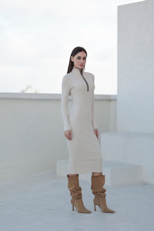 Сукня Siena Беж з довгим рукавом