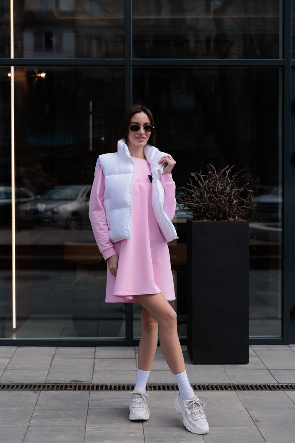 Рожева сукня міні Sofi з довгим рукавом