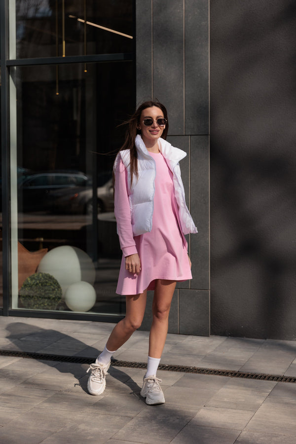 Рожева сукня міні Sofi з довгим рукавом